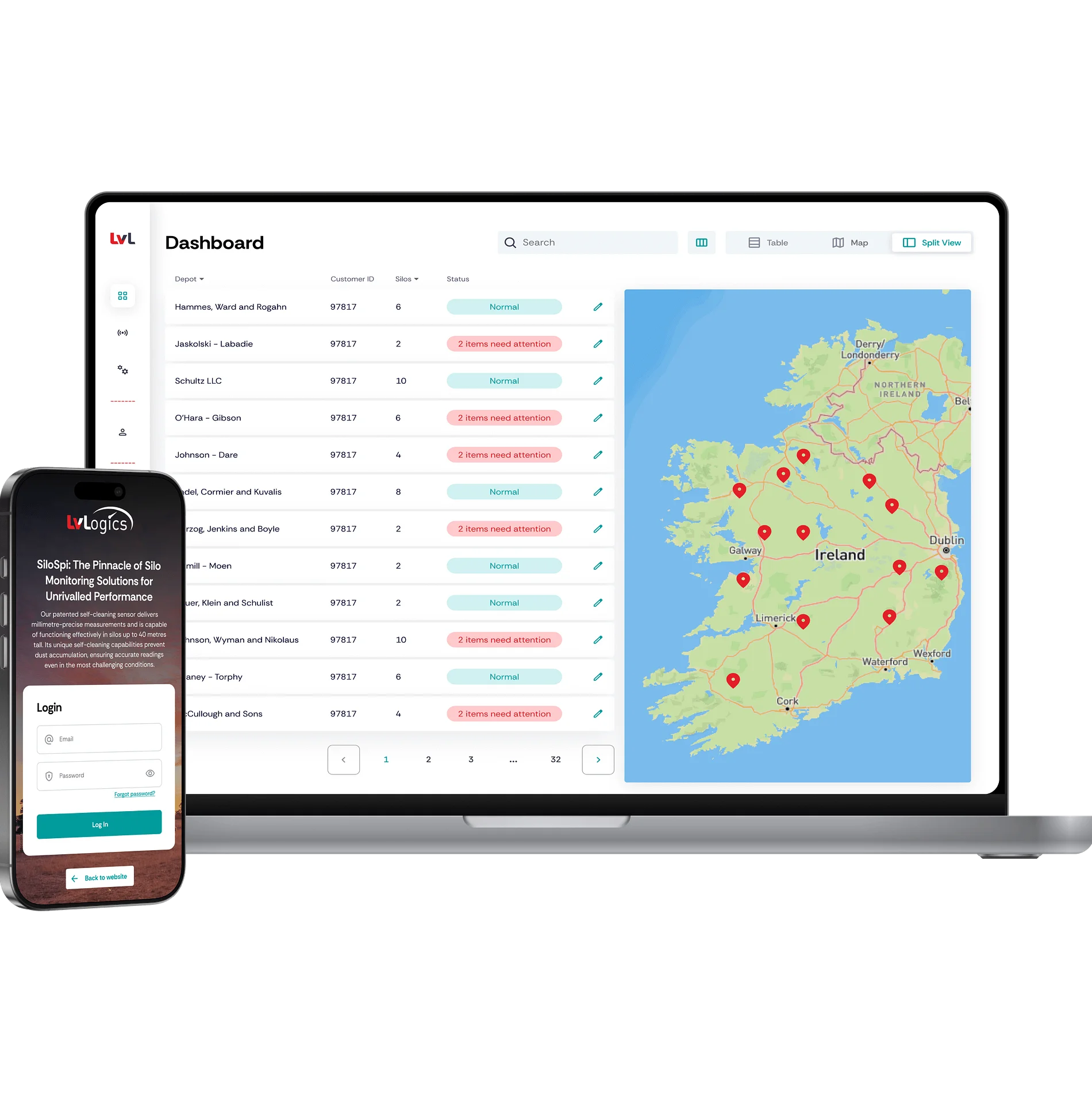 Silo Monitoring Platform for LVLogics 